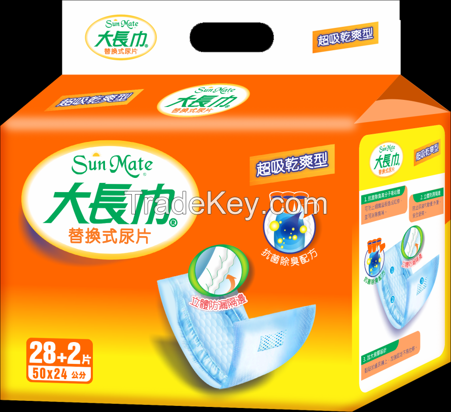 SUNMATE ADULT INSERT PAD UNISEX SUPER SOFT HIGH ABSORBENCY MADE IN VIETNAM