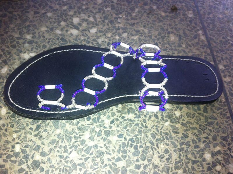 African beaded sandals 