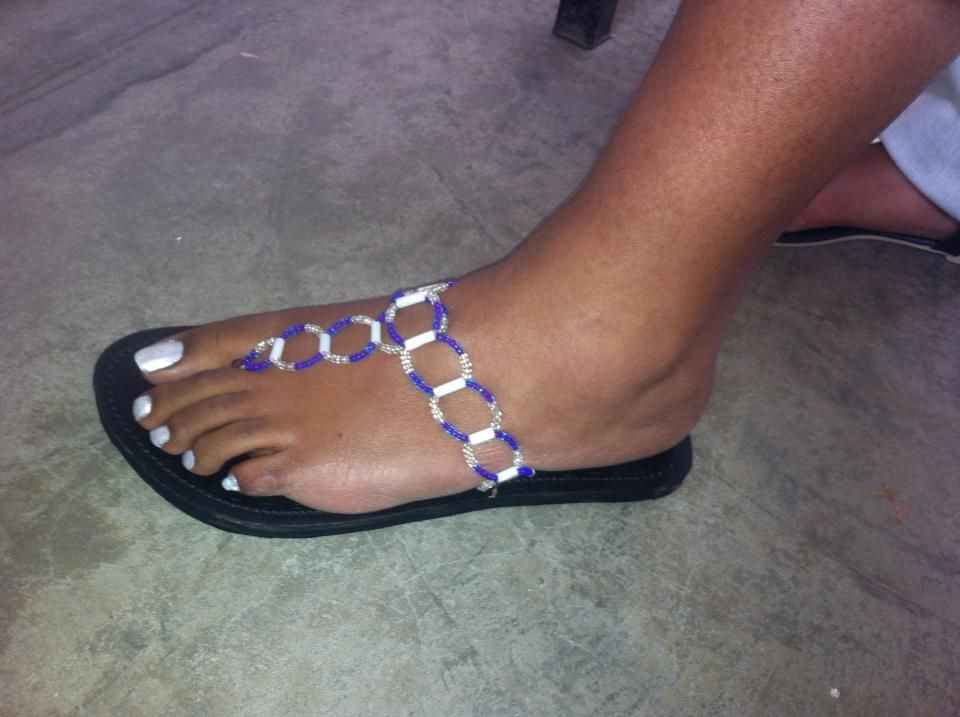 African beaded sandals 