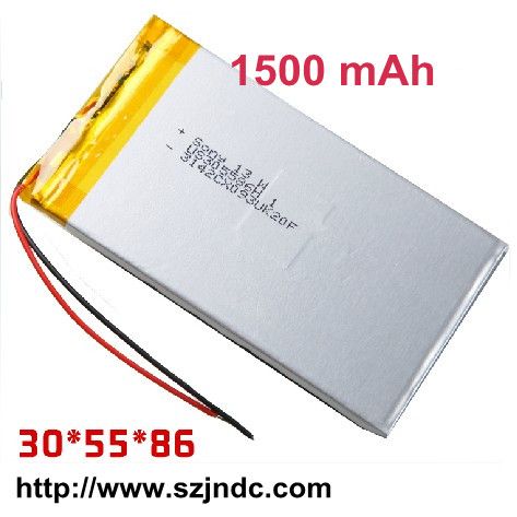 305586 3.7v Rechargeable Lithium polymer battery with 2000mAh