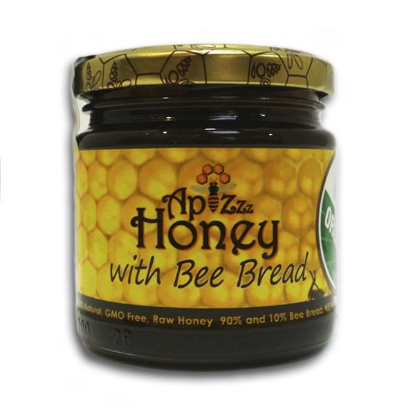 100% Natural, Raw Unprocessed Honey with Bee Bread