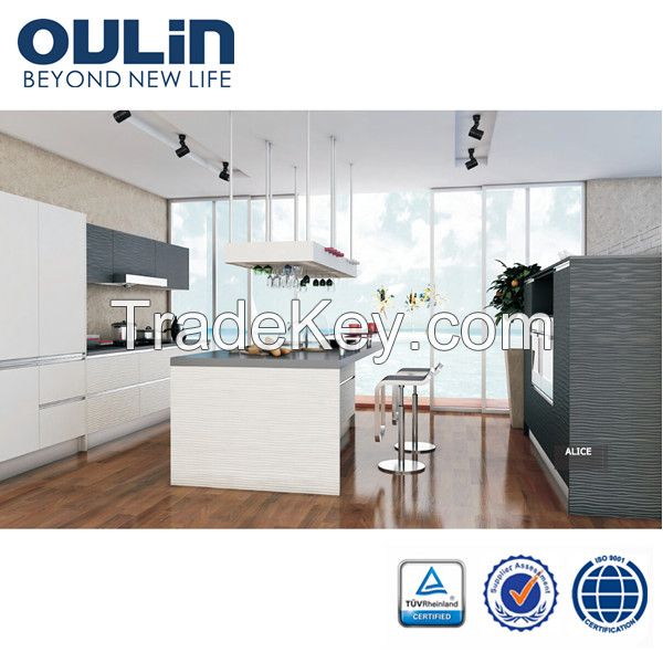 Oulin 2015 Hot selling high gloss lacquer kitchen cabinets for project