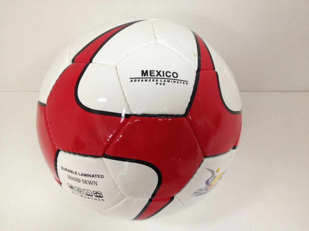 JAS Mexico Football/ Soccer Ball (Red Stripes)