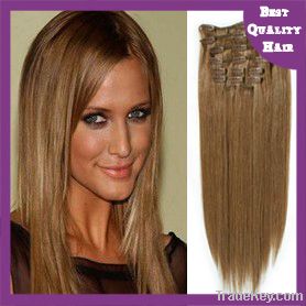 8"-28" silky straight remy hair clip in hair extension