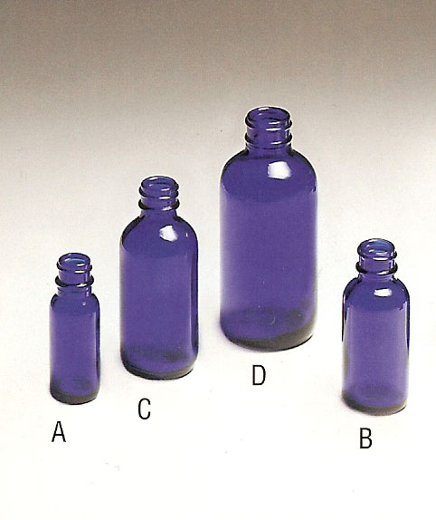 Cobalt Blue Glass Boston Rounds Bottles