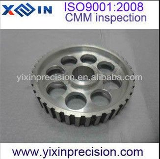 China cnc aluminum turning and machining aluminum lathe parts with laser silver anodized gears supplier