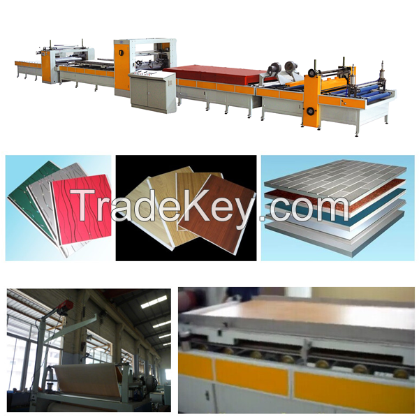 PUR hot melt glue lamianting line/ high gloss PVC laminating line