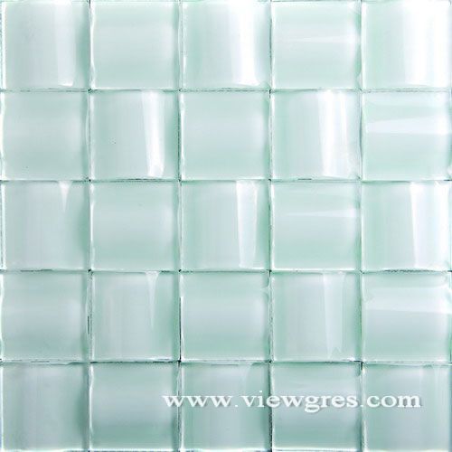 2 inch white glass mosaic wall tile