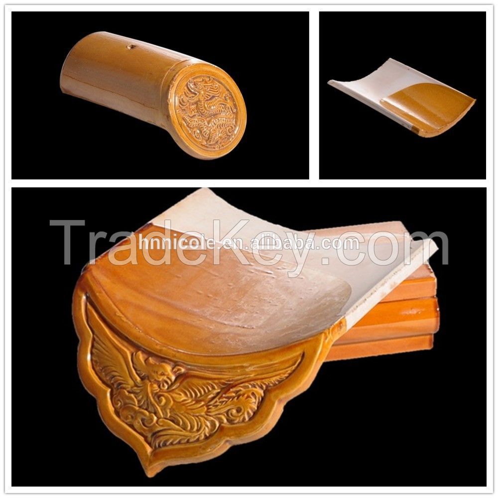 Chinese antique ceramic glazed roof tiles for Asian style house