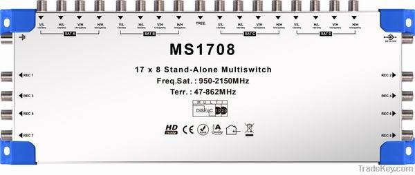 17*8 stand-alone satellite multiswitch with DiSEqC 2.0