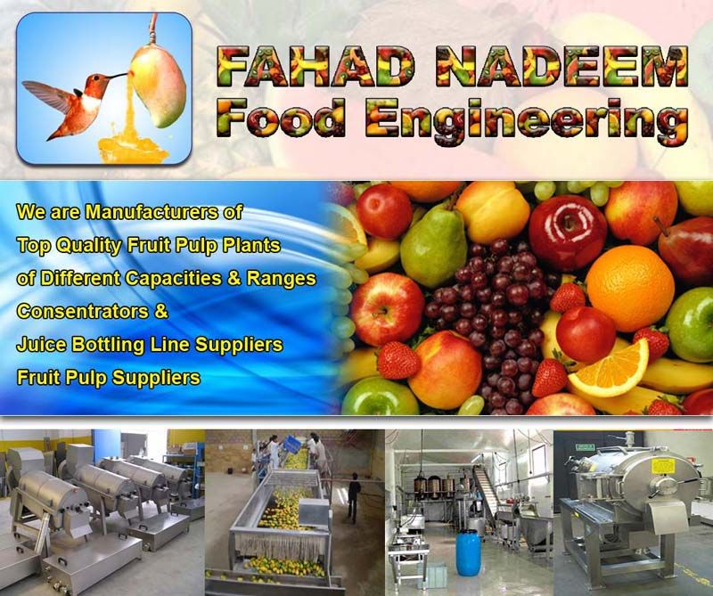 Fruit Crushing (Pulping Plant) Complete production Line