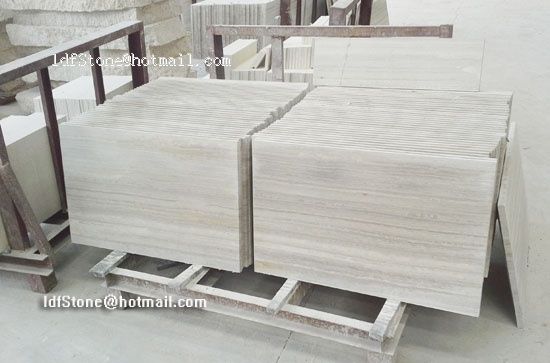 White Wood Grain Marble Tiles