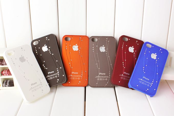 PC Case for iPhone 4, Crystal Diamond Embellished cover