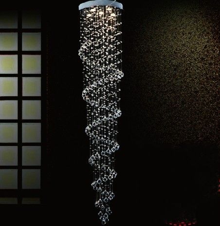 Spiralityn Dense Modern Crystal 3M Led Hotel Long Stair Lights for Penthouse room