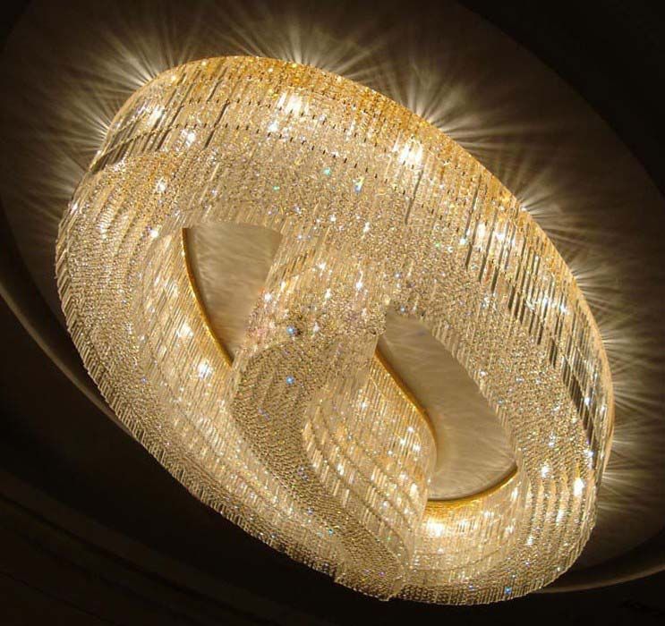 King Size Maple leaf shaped Crystal Sales Department Hotel Project Ceiling Lights