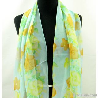 Cascades of Flowers Spring/ Summer Fashion Scarf for Celebrity