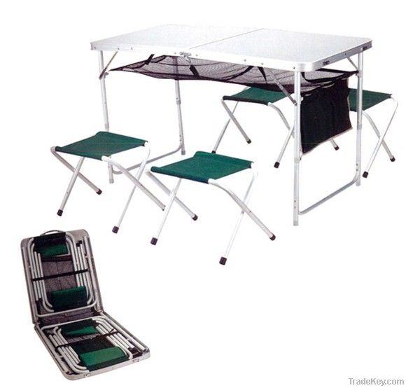 Xl Alum folding table and stool sets