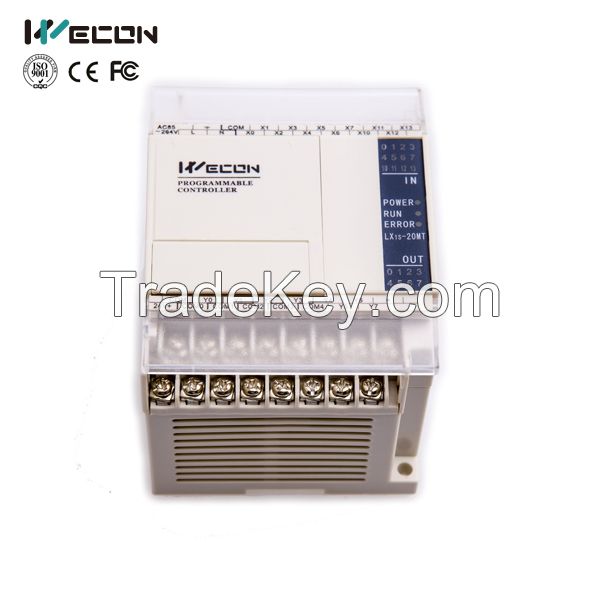 Wecon LX transistor low cost plc 20 I/O and compatible with mitsubishi plc fx1s soft