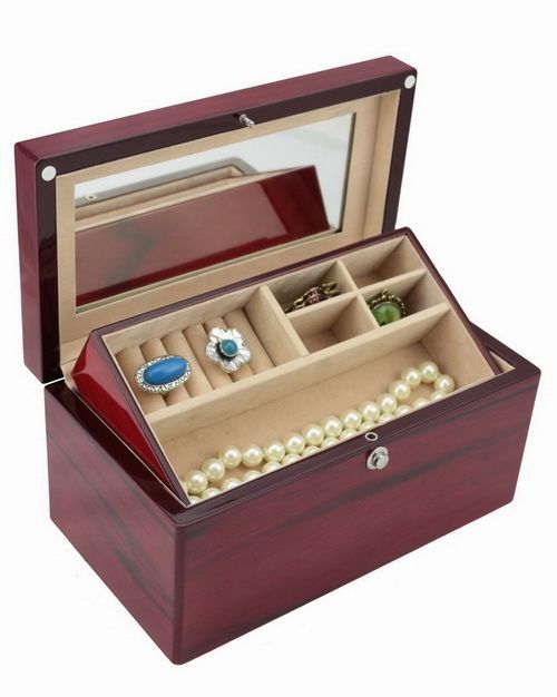high gloss finish wooden jewelry box