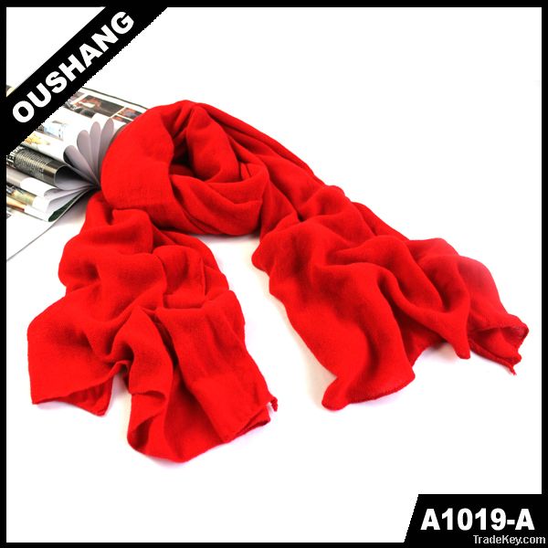 A1019-A Red Solid Women & Girls Fahion Scarfs