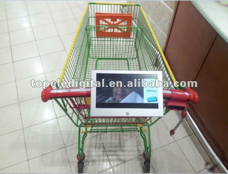 10.1 inch shopping cart lcd pop advertising screen battery power lcd display