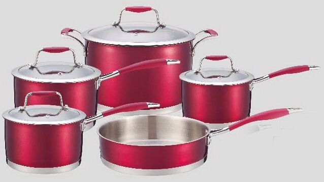 9pcs cookware set with straight shape
