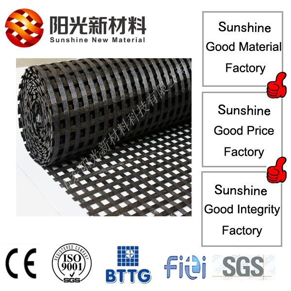 Polyester geogrid with high tensile and modulus