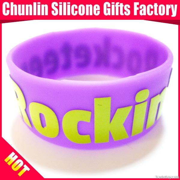 One inch silicone bracelets