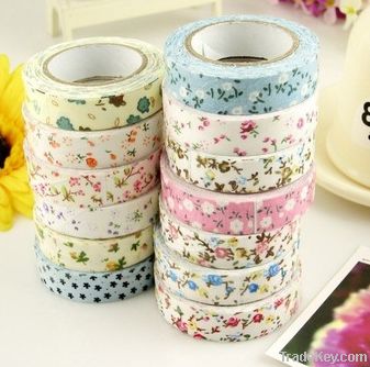 Free shipping Cotton printed cloth tape/ Korean decorative stickers/ p