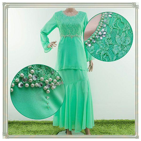 Elegant beading chiffon baju dresses