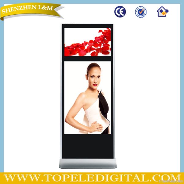 55inch + 32inch dual-screen floor-standing indoor LCD advertising play