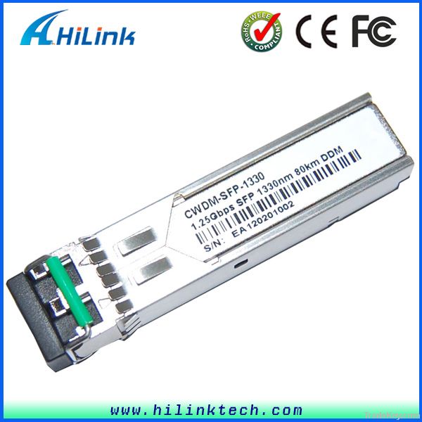 Transceiver Equipment 80km DDM 1330nm CWDM SFP 1.25Gbps