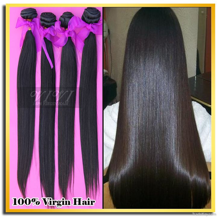 5A grade top quality 100% brazilian hair can be dyed any color 12-30 i