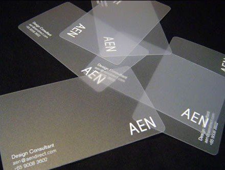 CR80 clear frosted plastic business cards printing