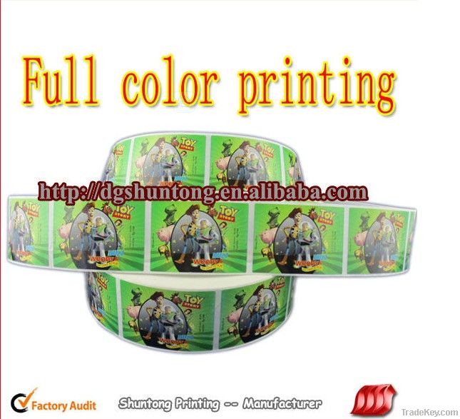 2014 high quality glossy lamianted vinyl sticker with cmyk printing ma