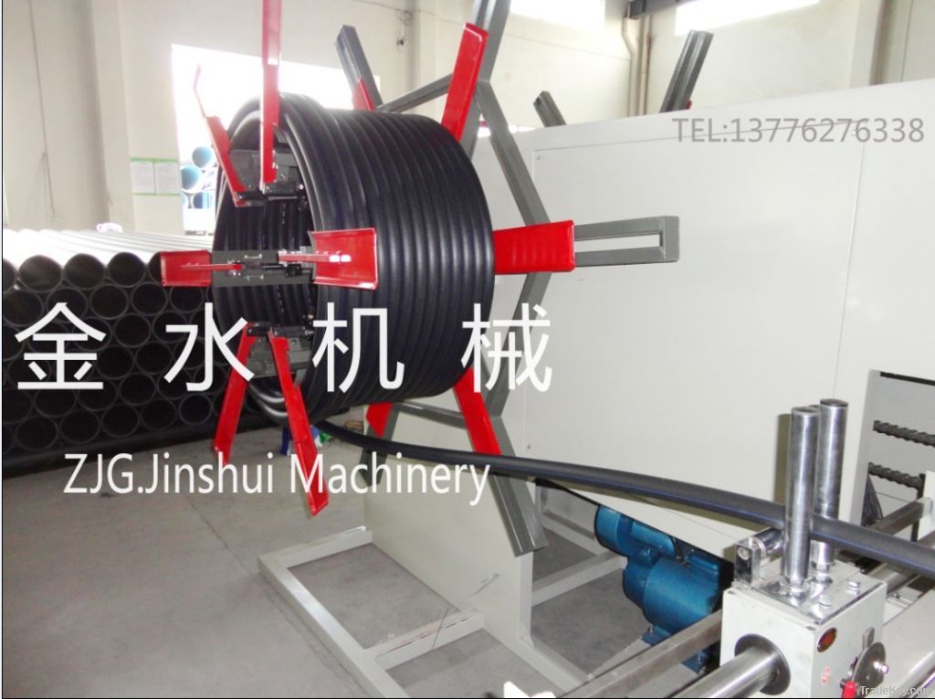 Plastic pipe winding machine