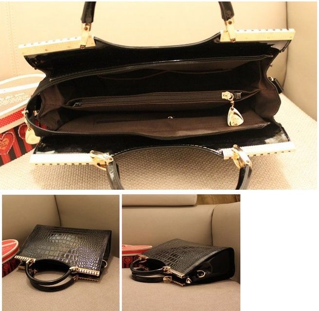 Crocodile PU Leather Handbag - Shoulder Bag
