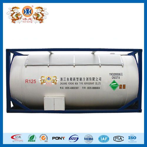 R22, R134a, R404, R410, R507 refrigerant gas for ISO-Tank
