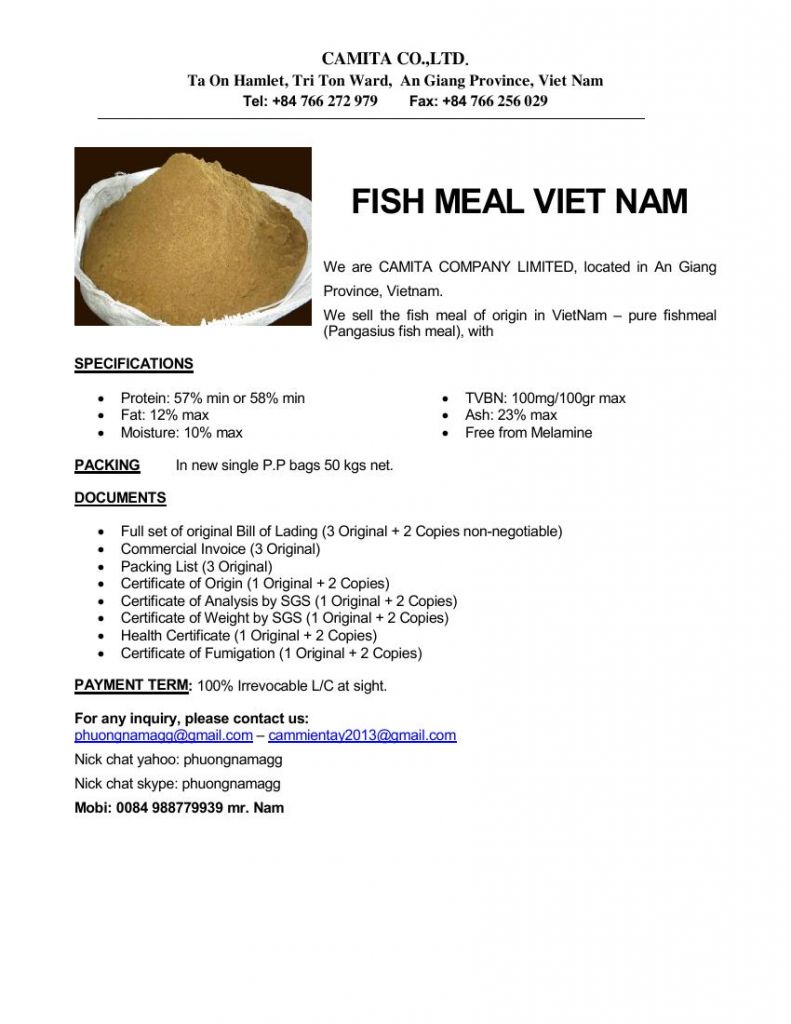 pure fishmeal Viet Nam