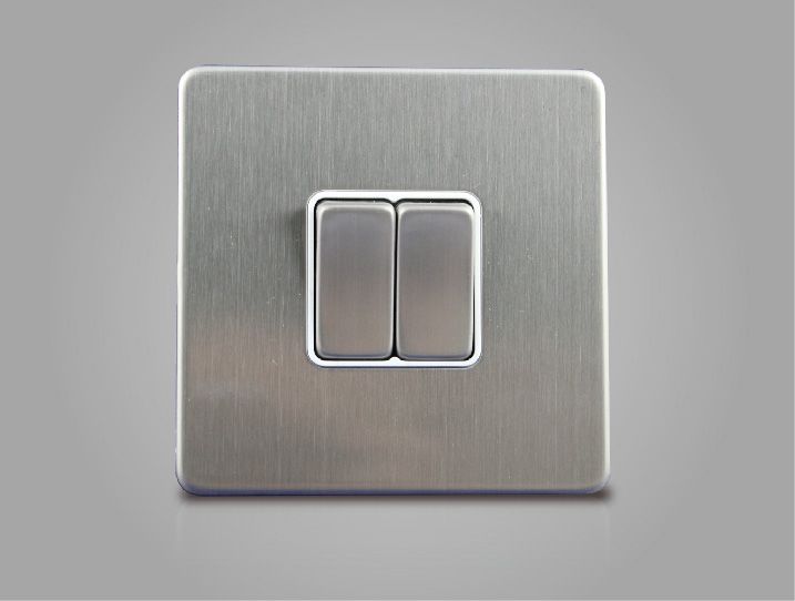 stainless steel 10A 2gang 1way VIP range wall switch