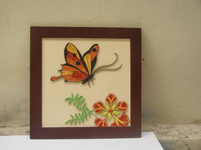 animal quilling picture, handmade quilling