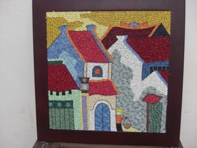 ancient famous place quilling picture, handmade quilling art picture