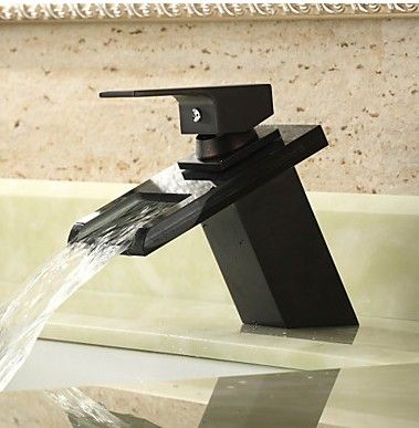 ORB Antique Waterfall Glass Bathroom Faucet, FM1001-07