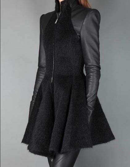 Factory Wholesale Price Women Leather Sleeve Wool Trench Coat