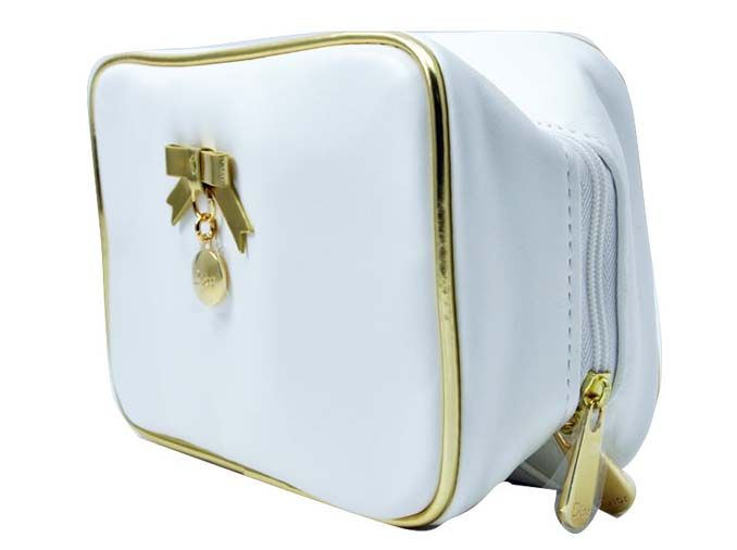 White color cosmetic bag for women