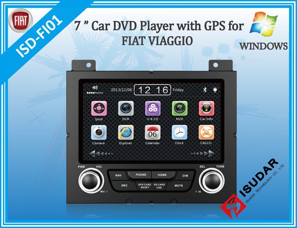 7 inch wince 6.0 car dvd player with GPS for FIAT VIAGGIO