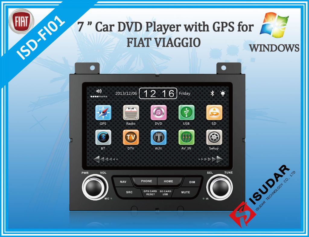 7 inch wince 6.0 car dvd player with GPS for FIAT VIAGGIO