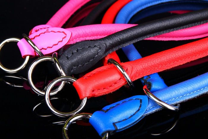 Round dog collar made from genuine leather! 100% hand made! â€‹