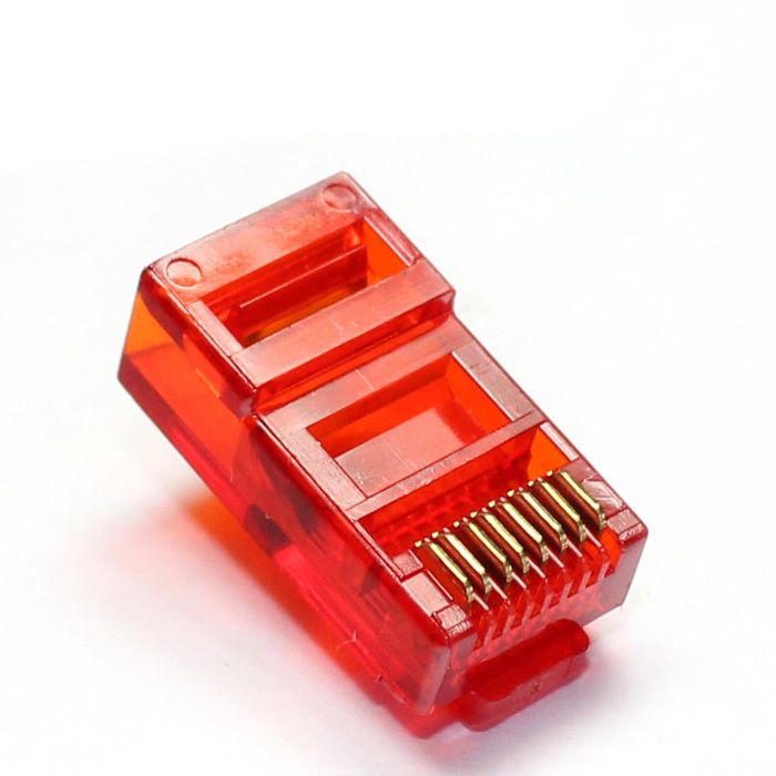 Competitive price Gold plated RJ45 8p8c plug 200pcs/lots pink color Gold plated Free shipping 