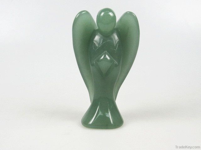 Wholesale natural green aventurien carved angel